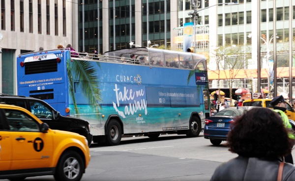 Curaçao graces the streets of New York City with  Double Decker Bus Promotions